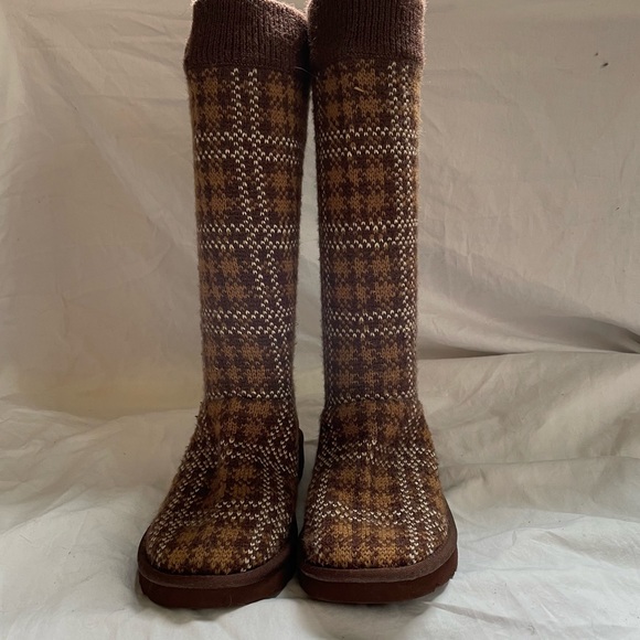 UGG Shoes - Ugg Australia Jester Plaid Carly Knit Tall Boots Size 7